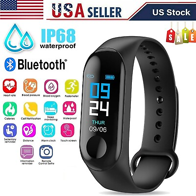#ad Smart Band Watch Heart Rate Blood Pressure Fitness Tracker Health Monitor US $8.99