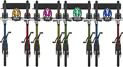#ad #ad Garage Bike Storage Rack Wall Mount Bike Hangers Holds 6 Bicycles and 6 Helmets $26.99