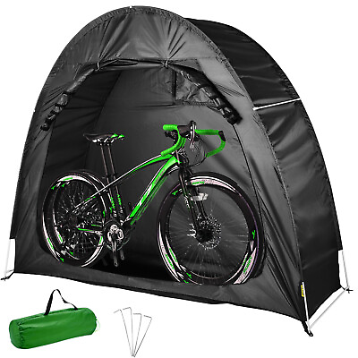 #ad VEVOR Bicycle Storage Tent Bike Storage Cover 420DWaterproof Black w Carry Bag $42.99