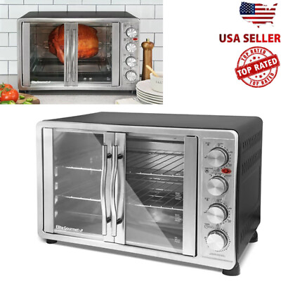 4 Rack Double Door Oven W Rotisserie Convection Air Fryer Toaster Oven Kitchen $149.91
