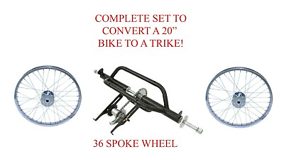 #ad NEW 20quot; CP BLK COMPLETE SET TO CONVERT A 20quot; BIKE TO A TRIKE ALMOST GONE $299.99