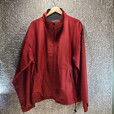 #ad Sun Mountain Full Zip Windbreaker Jacket Red Polyester Pockets Lightweight XL $17.99
