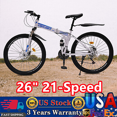 #ad 26quot; Folding Mountain Bike 21 Speed Men Bikes MTB Bicycle School Dual Disc Brake $199.50