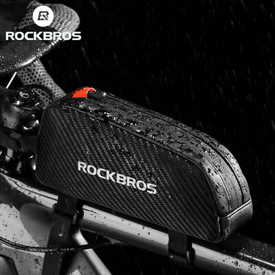 #ad ROCKBROS Cycling Bike Frame Bag Front Top Tube Pack Waterproof Reflective Pouch $15.99