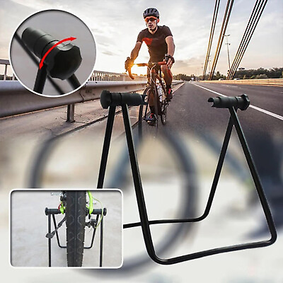 #ad #ad Foldable Handy Bike Rack Trainer Stationary Bike Cycle Stand Parking Rear Hub $35.99