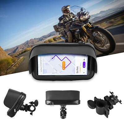 #ad Waterproof Motorcycle Bicycle Cell Phone GPS Holder Case Bag Mount For Handlebar $12.68