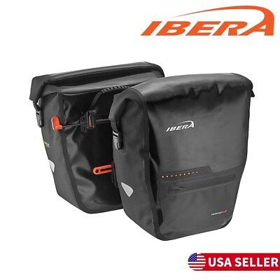 #ad Ibera Bike Panniers Bag Rear Waterproof Bicycle Carrier Clip On Double Trunk Bag $139.99