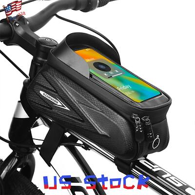 #ad #ad Bicycle Cycling Bike Front Top Tube Frame Phone Bag Phone Holder Case Waterproof $19.13