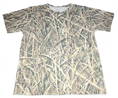 #ad Mossy Oak Camo T Shirt Men#x27;s XL Blades Grass Camouflage Fowl Goose Duck Hunting $10.00