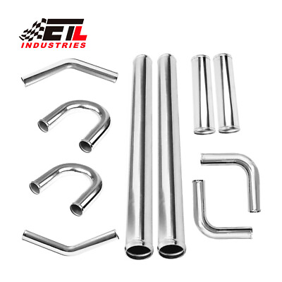 #ad 10PCS 4quot; Aluminum Intercooler Piping Kit Universal DIY Pipe Elbow Tube Kits $262.19