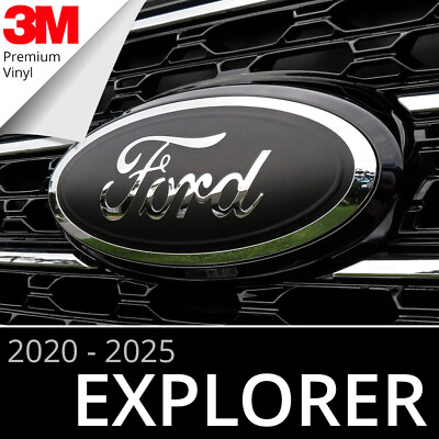 #ad #ad 2020 2025 Ford Explorer Emblem Overlay Insert Decals MATTE BLACK Set of 2 $22.99
