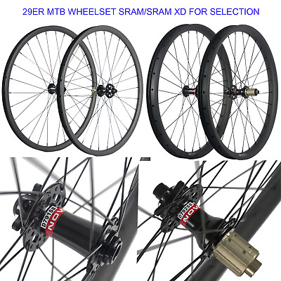 #ad 29ER MTB Full Carbon Wheelset 27 30 35mm Width Mountain Bike Wheels Sram Sram XD $394.25