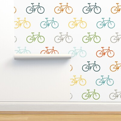 Peel and Stick Removable Wallpaper Bicycle Bike Bike Pattern Stamped Little $126.00