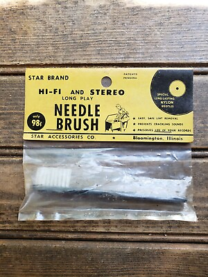 New Vintage Hi Fi Record Needle Brush Nylon Bristles Brush Star Accessories $15.30