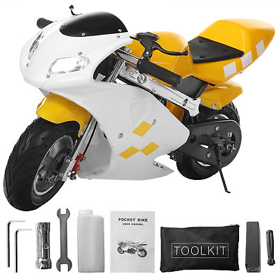 #ad Kids 49cc 2 Stroke Gas Pocket Motorbike with Strong Dual Brake Mini Motorcycle $253.00