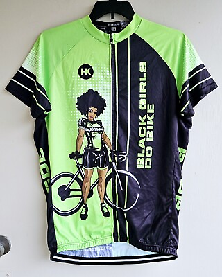 #ad #ad Black Girls Do Bike Hill Killer Green Full Zip Cycling Jersey 4XLT 4X XXXXL $34.99