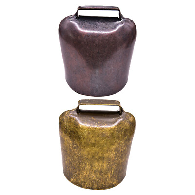 #ad 2 Pcs Iron Cattle and Sheep Bell Accessories Cowbell Antique Bells $7.15