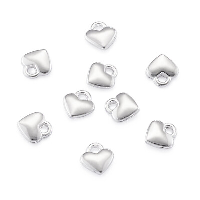 #ad 100x Tibetan Style Silver Heart Charms Jewelry Making DIY Accessories 8x7x2.5mm $7.00