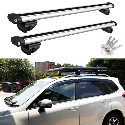 Black 53quot; Rooftop Rail Crossbars Cargo Carrier Adjustable For Mazda CX 9 2007 23 $139.11