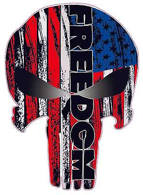 #ad Skull Freedom with American Flag Decal $11.95
