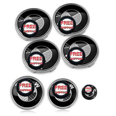 #ad Carbon Fiber Emblems for BMW Hood 82mm Trunk 74mm Wheel Caps 68mm Steering 45mm $22.06