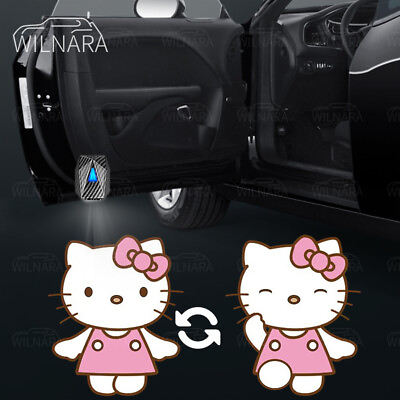 #ad #ad 2Pcs Wireless Car Door Projector Lights Cool Car Accessories Hello Kitty Logo $16.99