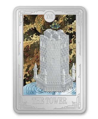#ad Niue 2024 Tarot Cards The Tower 1 oz Silver Coin $169.99