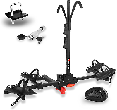 #ad 2quot; Hitch Mount Bike Rack Carries 2 Bikes up to 80 Lbs Each Quick Release Tilting $150.83