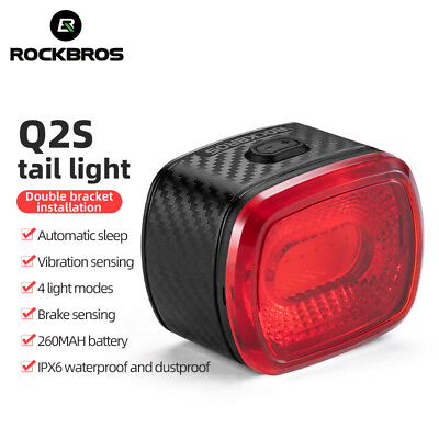 #ad #ad ROCKBROS Bike Smart Taillight Break Sensing Rear Light IPX6 Waterproof $15.97