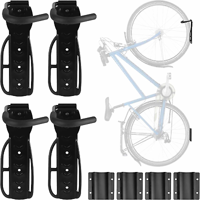 #ad Bike Rack Wall Mount 4 Pack Bike Hangers Vertical Storage Bicycle Hooks with Ti $40.86