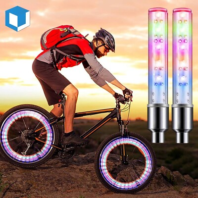 #ad #ad Bike Wheel Tire Lights Bicycle Valve Stem Spoke LED Flash Lamp Kids Night Safety $7.99