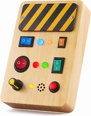 #ad Busy Board Toys for Ages 2 4 Toddler Boy Toys 2 3 Wooden Travel Toys with Light $12.95