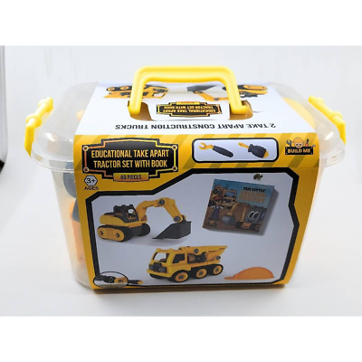 #ad Dozmers Toys DIY Truck Building Take Apart Tractor Set Yellow Plastic 60 Pieces $24.00
