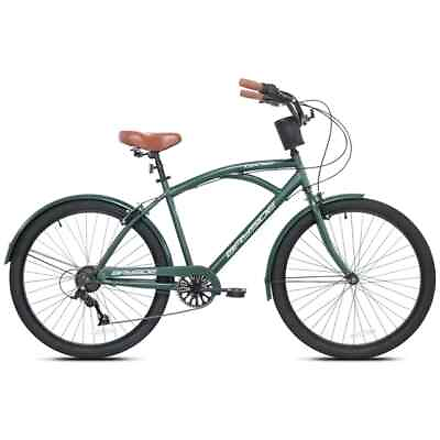 #ad Men#x27;s 26quot; Bayside Beach Cruiser Bike Perfect Fit Frame 7 Speed Dark Green $145.95