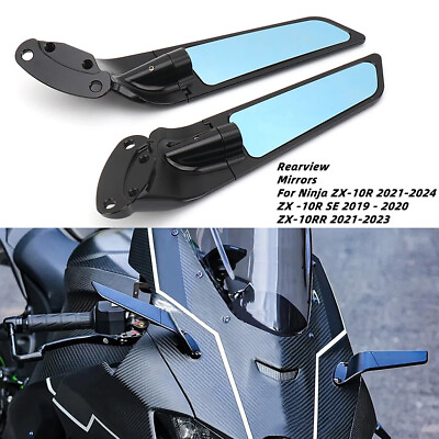 #ad Wing Side Mirror Motorcycle For Kawasaki Ninja ZX10R SE 10RR Rear View Mirrors $137.92