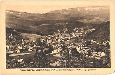 #ad Aerial View of Giant Mountain Karpacz with Edges of the Pond Poland Postcard $15.99