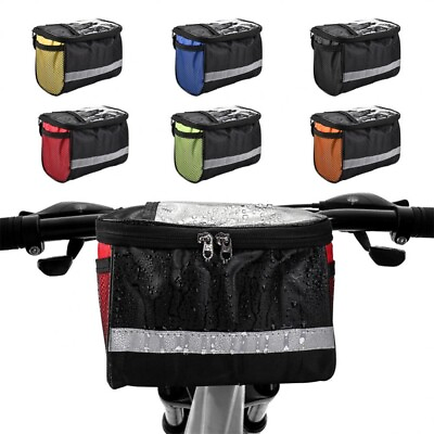 #ad #ad MTB Mountain Bicycle Front Tube Frame Handlebar Bag Large Capacity Storage Pouch $6.99