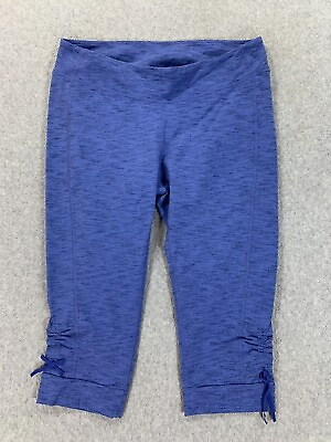 #ad REI 3 4 Length Running Training Compression Pants Tights Women#x27;s Large Blue $19.99