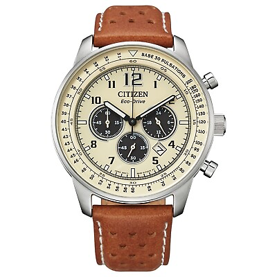 #ad Citizen Men#x27;s CA4500 08X Eco Drive Chronograph Stainless Steel Quartz Watch NW $149.99