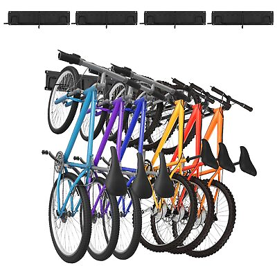 #ad Bike Storage Rack Garage Wall Mount Bike Rack Holds 6 Bicycles amp; 6 Helmets Up... $28.34