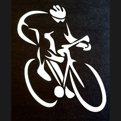 Road bike men cyclist car decal sticker. Triathlon . 4quot; $6.00