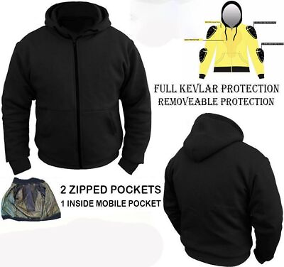 #ad Biker Gear Motorcycle Motorbike Hoodie Jacket Fully lined with KEVLAR® $84.99