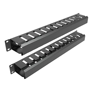 2 Pack of All Metal 1U Cable Management Horizontal Rack Mount Cable Manager $34.62