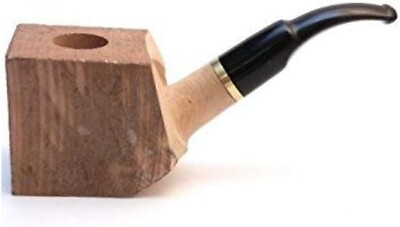 #ad Briar Wood Pipe Block Briar Wood Block DIY Pipe Design Pre Drilled for Pipe $33.99