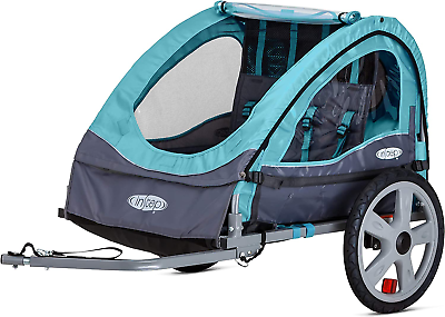 #ad Bike Trailer for Toddlers Kids Double Seat 2 In 1 Canopy Carrier Light Blue $326.99