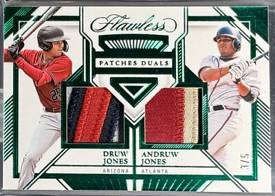 #ad #ad 2023 Panini Flawless Emerald Patches Duals Dual Patch 3 5 Druw Jones Andruw $224.95