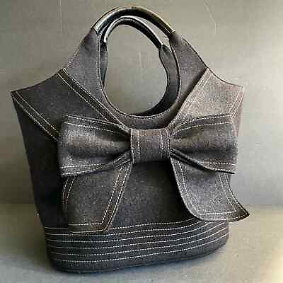 #ad Kate Spade Walker Park Small Tate Felt Bag Charcoal Grey $50.00