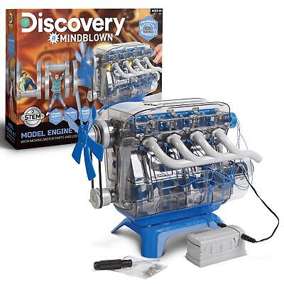 #ad Model Engine Kit for Children with Moving Motor Parts and LED Lights $27.26