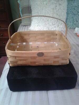 #ad Peterboro Basket Co Square Short Basket with Plastic Liner amp; Handle $45.00