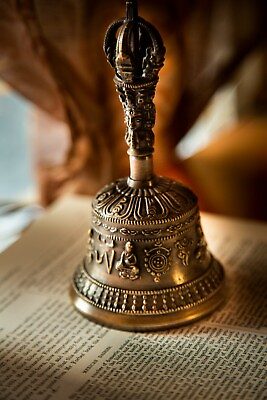 #ad Tibetan Pure Handmade 7 metals Bell for meditation yoga and craving $71.99